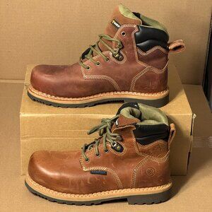 HAWX Men’s 6” Waterproof Work Boots Composite Toe Brown Size 8.5B – Pre-Owned